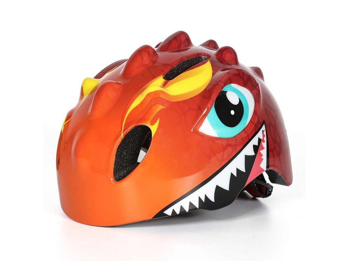 Wozinsky Children's Bicycle Helmet, Dragon Pattern, Lightweight, S - Red