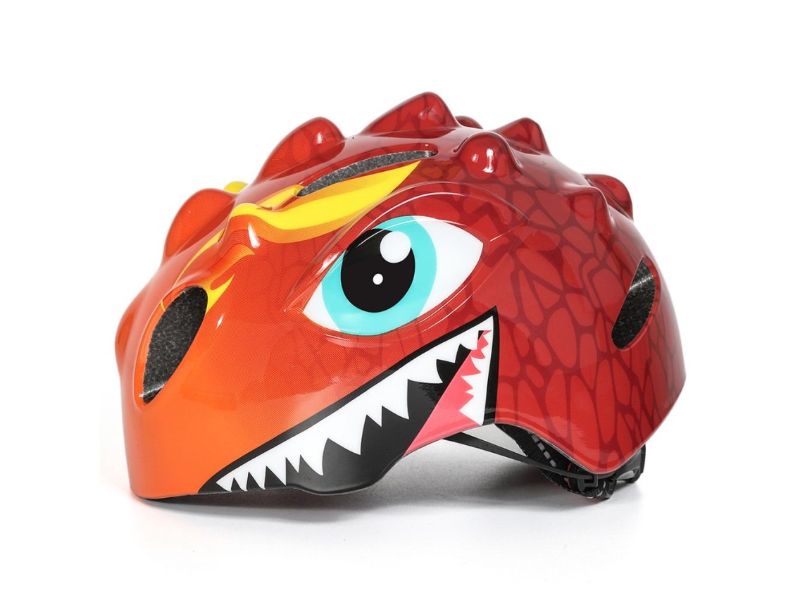Wozinsky Children's Bicycle Helmet, Dragon Pattern, Lightweight, S - Red