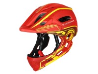 Wozinsky Kids' Full Face Bike Helmet with USB Rear Light S - Red and Yellow