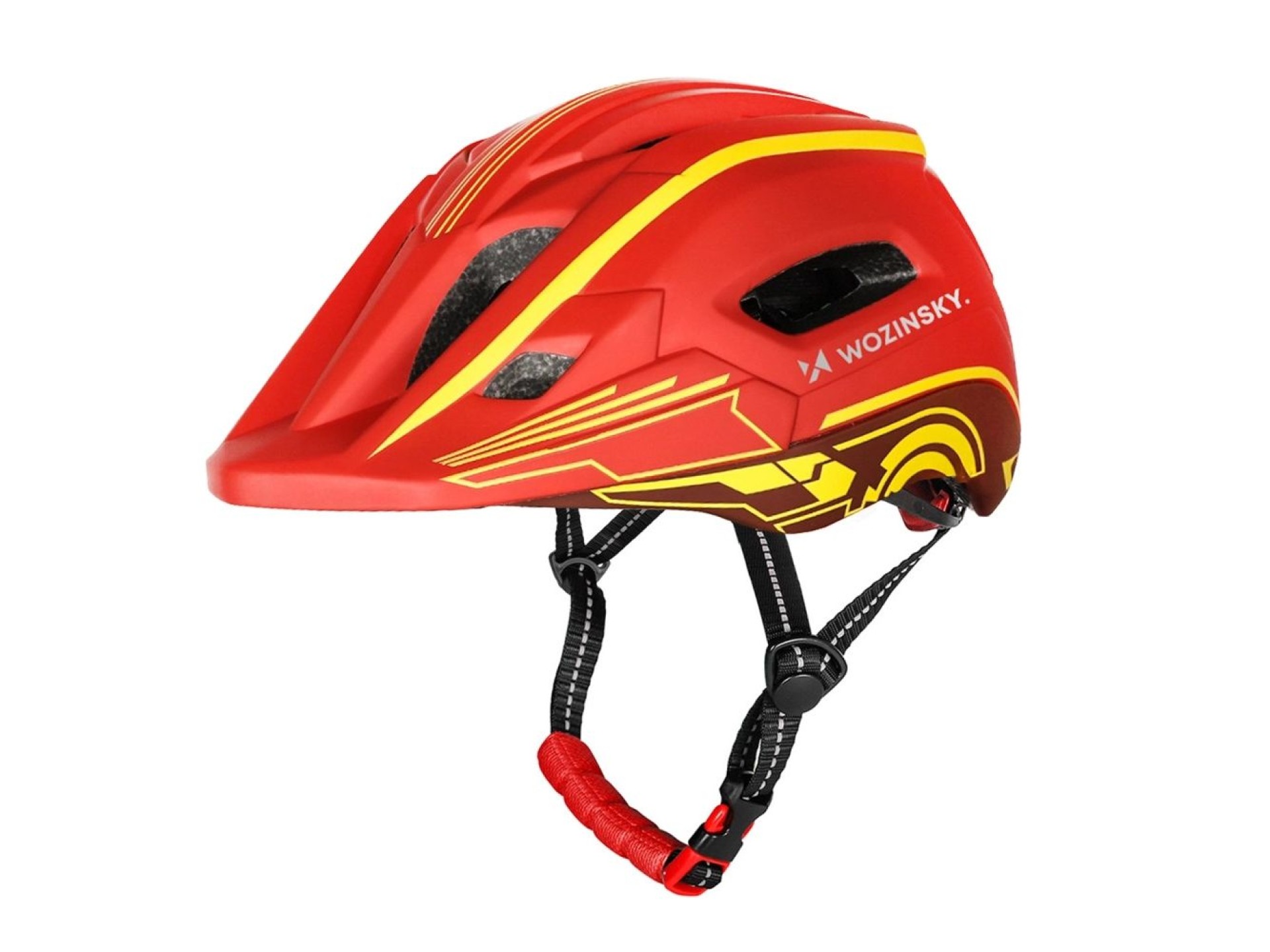 Wozinsky Kids' Full Face Bike Helmet with USB Rear Light S - Red and Yellow
