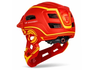 Wozinsky Kids' Full Face Bike Helmet with USB Rear Light S - Red and Yellow Wozinsky Kids' Full Face Bike Helmet with USB Rear Light S - Red and Yellow