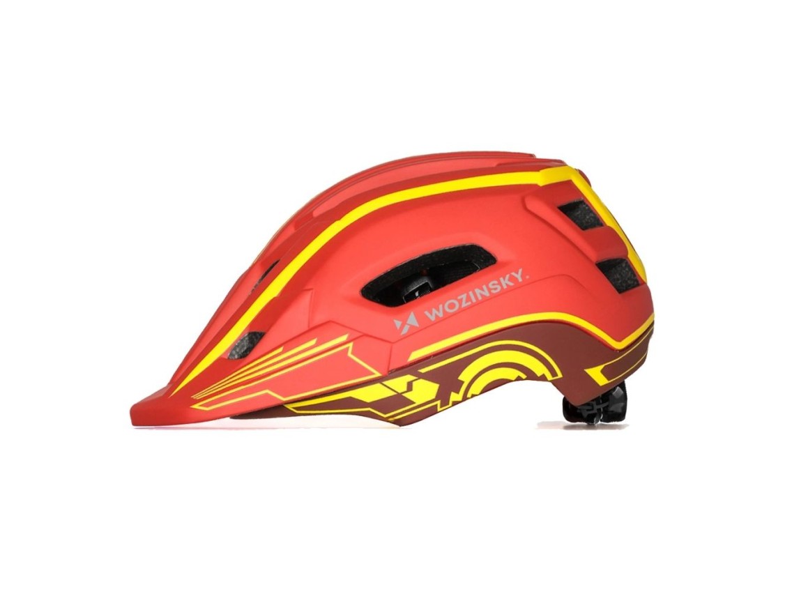 Wozinsky Kids' Full Face Bike Helmet with USB Rear Light S - Red and Yellow