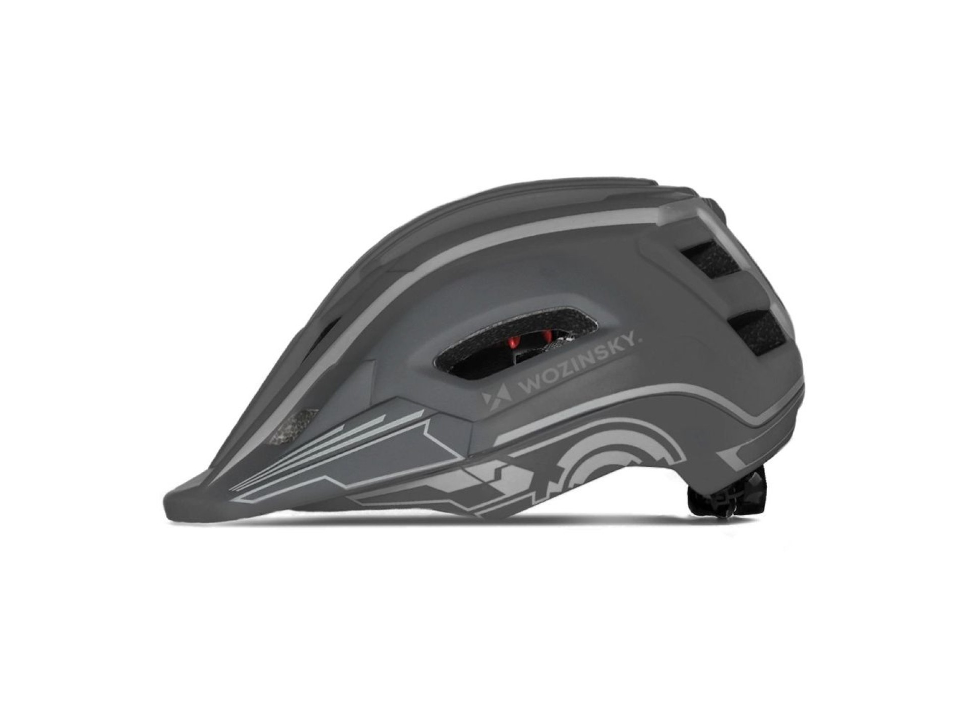 Capacete integral infantil Wozinsky para ciclismo com luz traseira USB - Tamanho P - Cinza