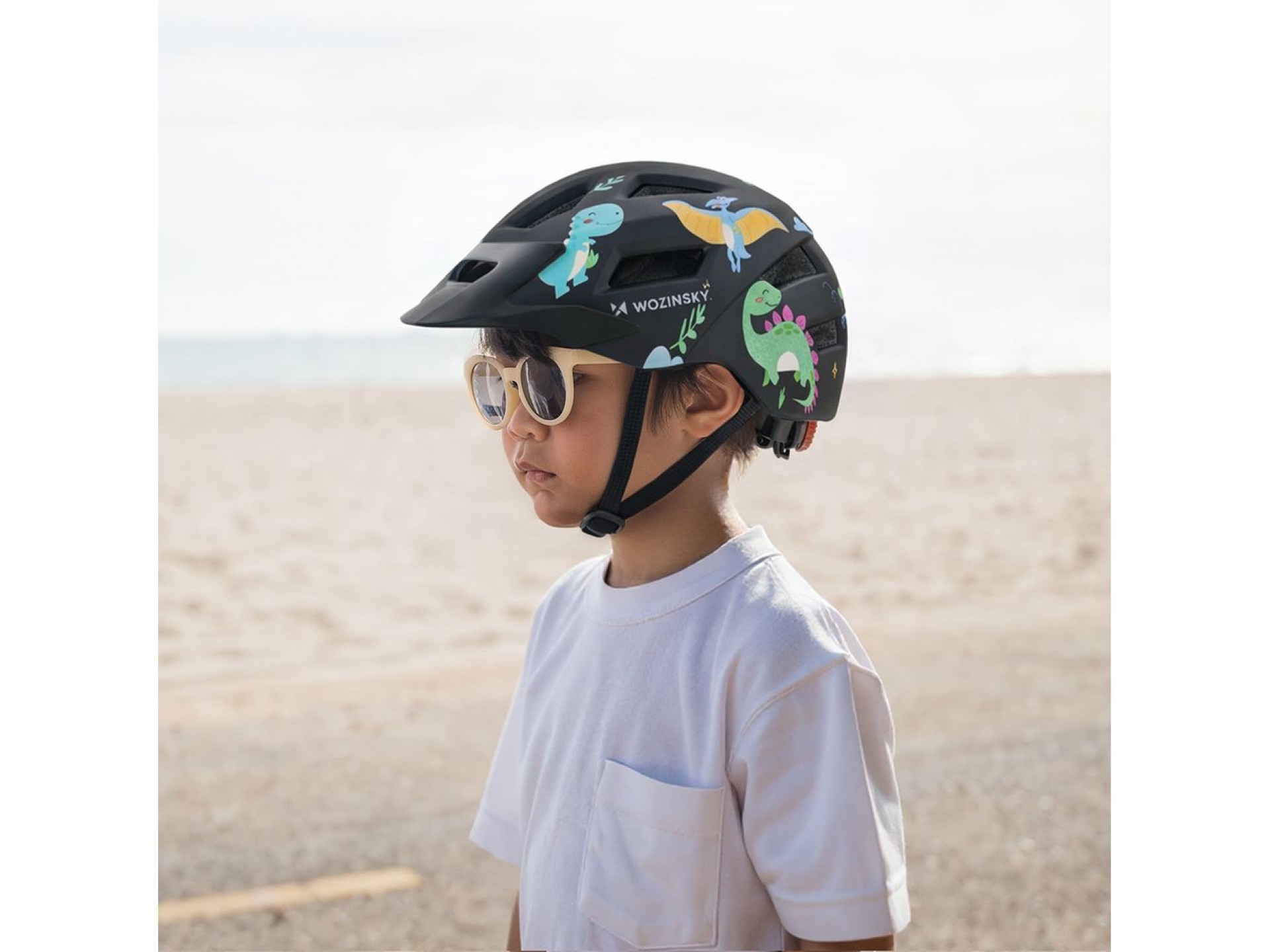 Casco de ciclismo de montaña infantil Wozinsky con visera desmontable, talla XS - Negro