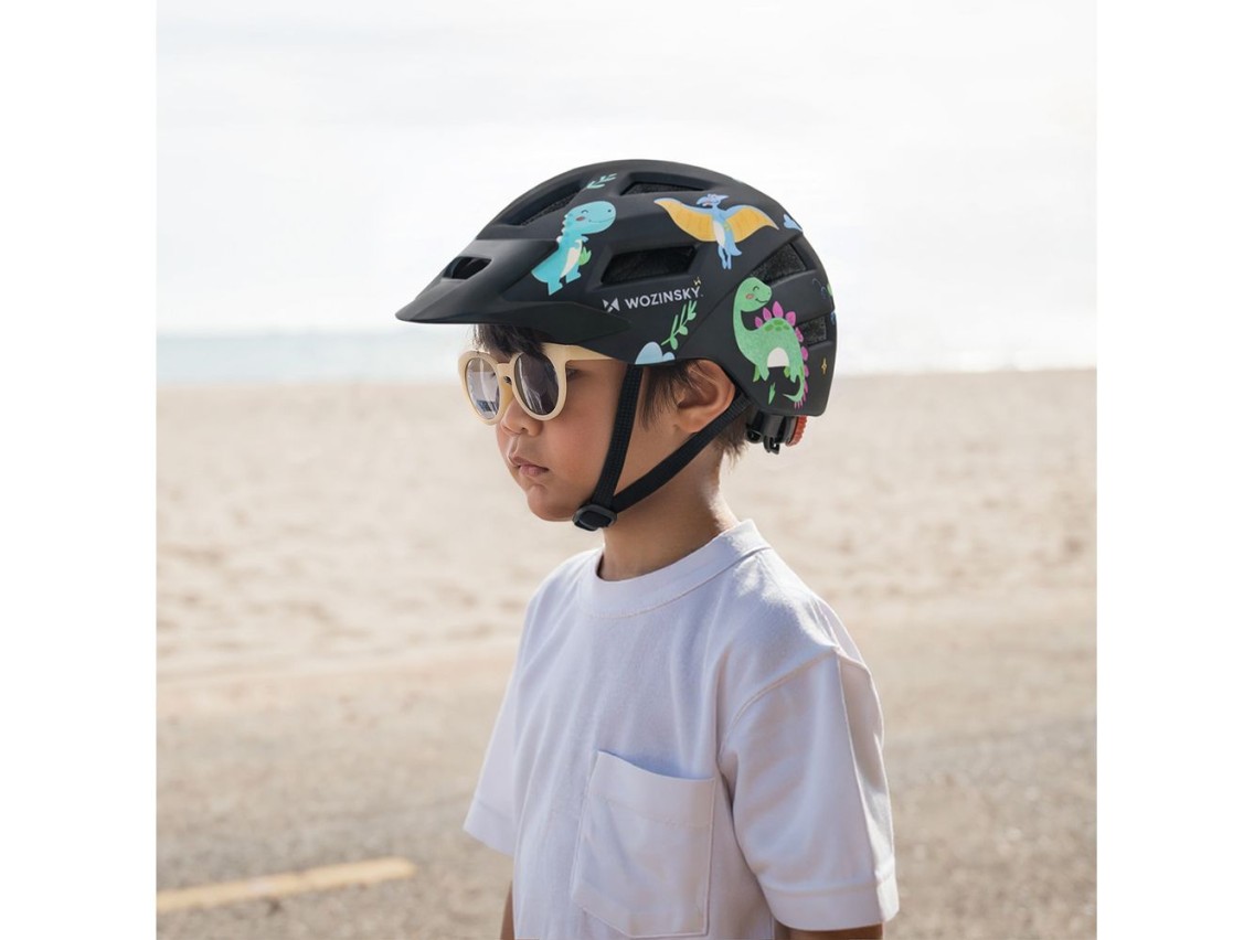Casco de ciclismo de montaña infantil Wozinsky con visera desmontable, talla XS - Negro