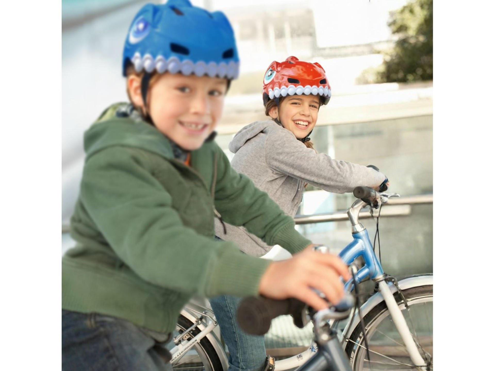 Casco de bicicleta infantil Wozinsky con estampado de dinosaurios, talla S - Rojo