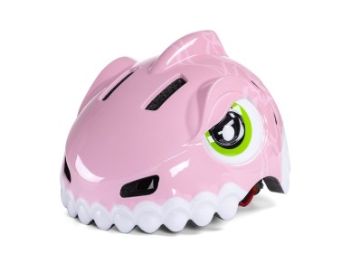 Capacete de bicicleta infantil Wozinsky com estampa de dinossauro - Tamanho P - Rosa