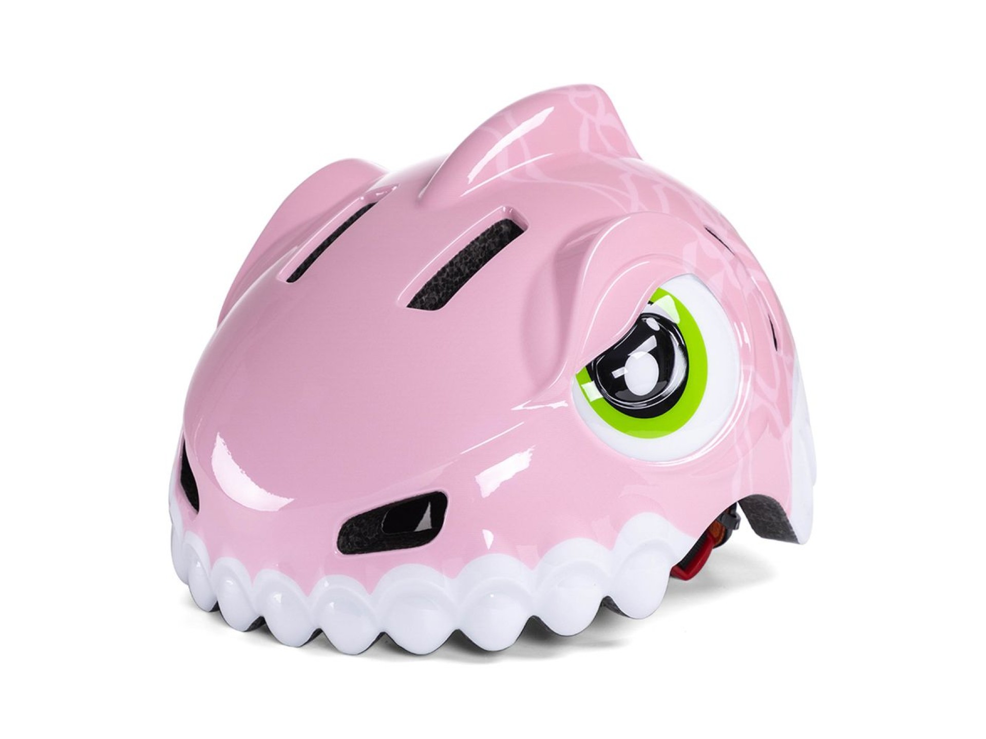 Capacete de bicicleta infantil Wozinsky com estampa de dinossauro - Tamanho P - Rosa