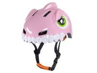 Capacete de bicicleta infantil Wozinsky com estampa de dinossauro - Tamanho P - Rosa