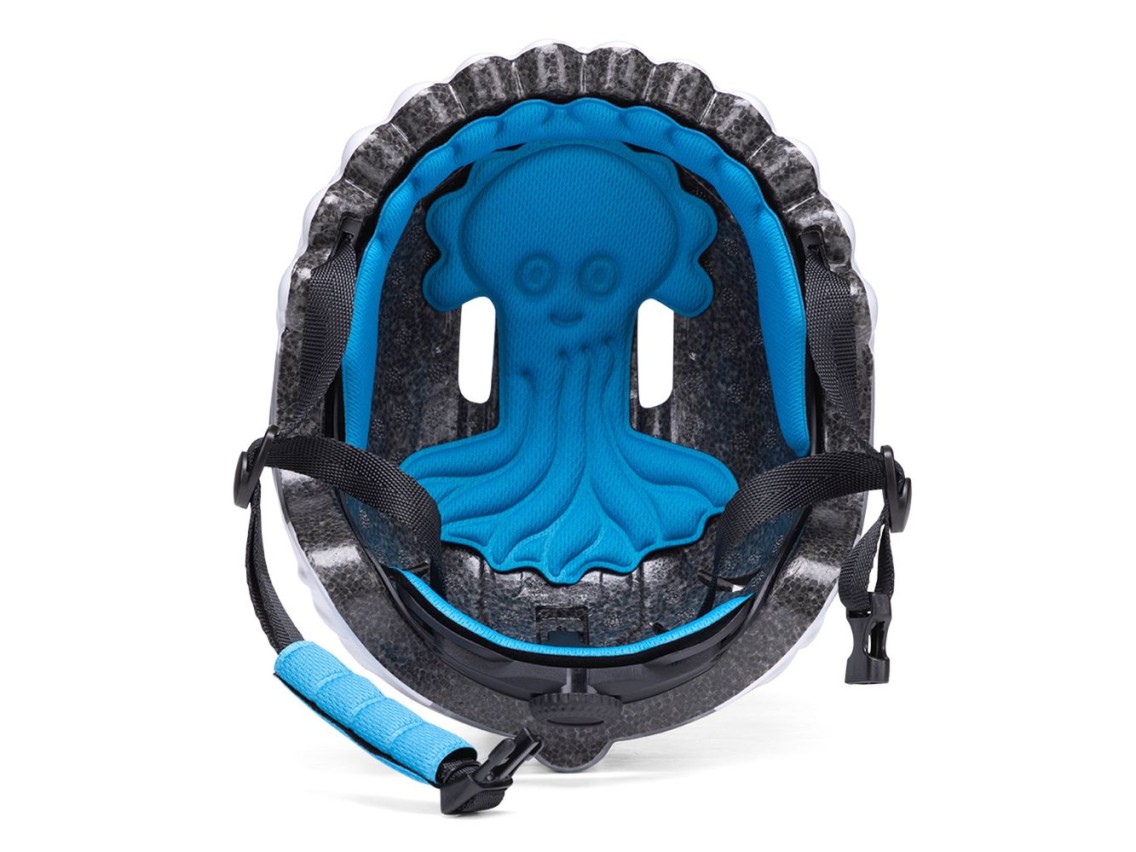 Capacete de ciclismo infantil Wozinsky com estampa de dinossauro - Tamanho P - Azul