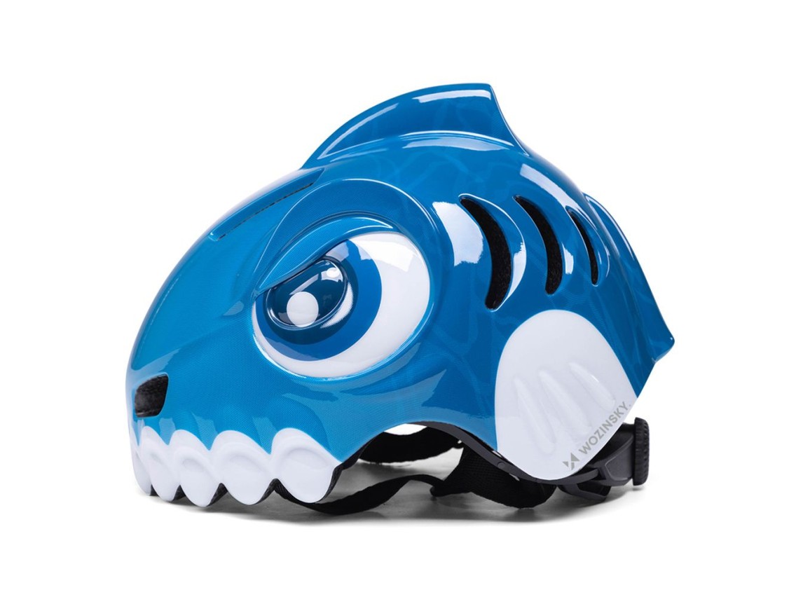 Capacete de ciclismo infantil Wozinsky com estampa de dinossauro - Tamanho P - Azul