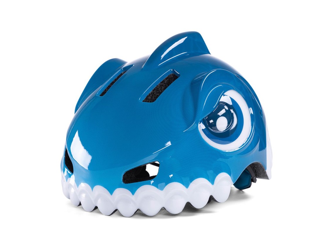 Capacete de ciclismo infantil Wozinsky com estampa de dinossauro - Tamanho P - Azul
