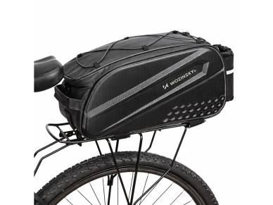 Wozinsky Bike Trunk Bag with Long Strap and Expandable Side Pockets - Black Wozinsky Bike Trunk Bag with Long Strap and Expandable Side Pockets - Black