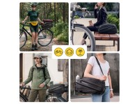 Wozinsky Bike Trunk Bag with Long Strap and Expandable Side Pockets - Black Wozinsky Bike Trunk Bag with Long Strap and Expandable Side Pockets - Black