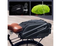 Wozinsky Bike Trunk Bag with Long Strap and Expandable Side Pockets - Black Wozinsky Bike Trunk Bag with Long Strap and Expandable Side Pockets - Black