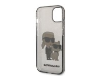 Karl Lagerfeld Glitter Karl&Choupette case for iPhone 14 Plus - black Karl Lagerfeld Glitter Karl&Choupette case for iPhone 14 Plus - black