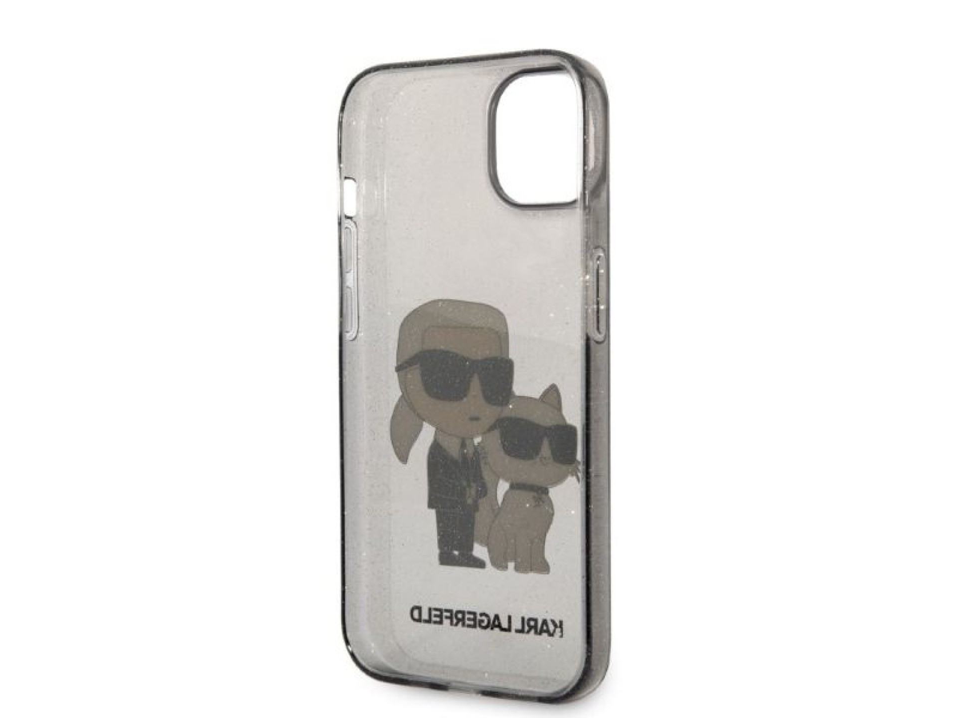 Karl Lagerfeld Glitter Karl&Choupette case for iPhone 14 Plus - black