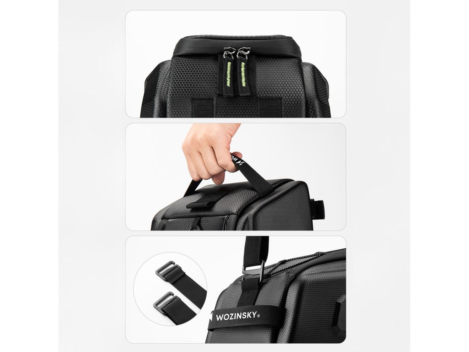 Alforja para bicicleta Wozinsky WSR-01B para maletero de 9 l - Negra