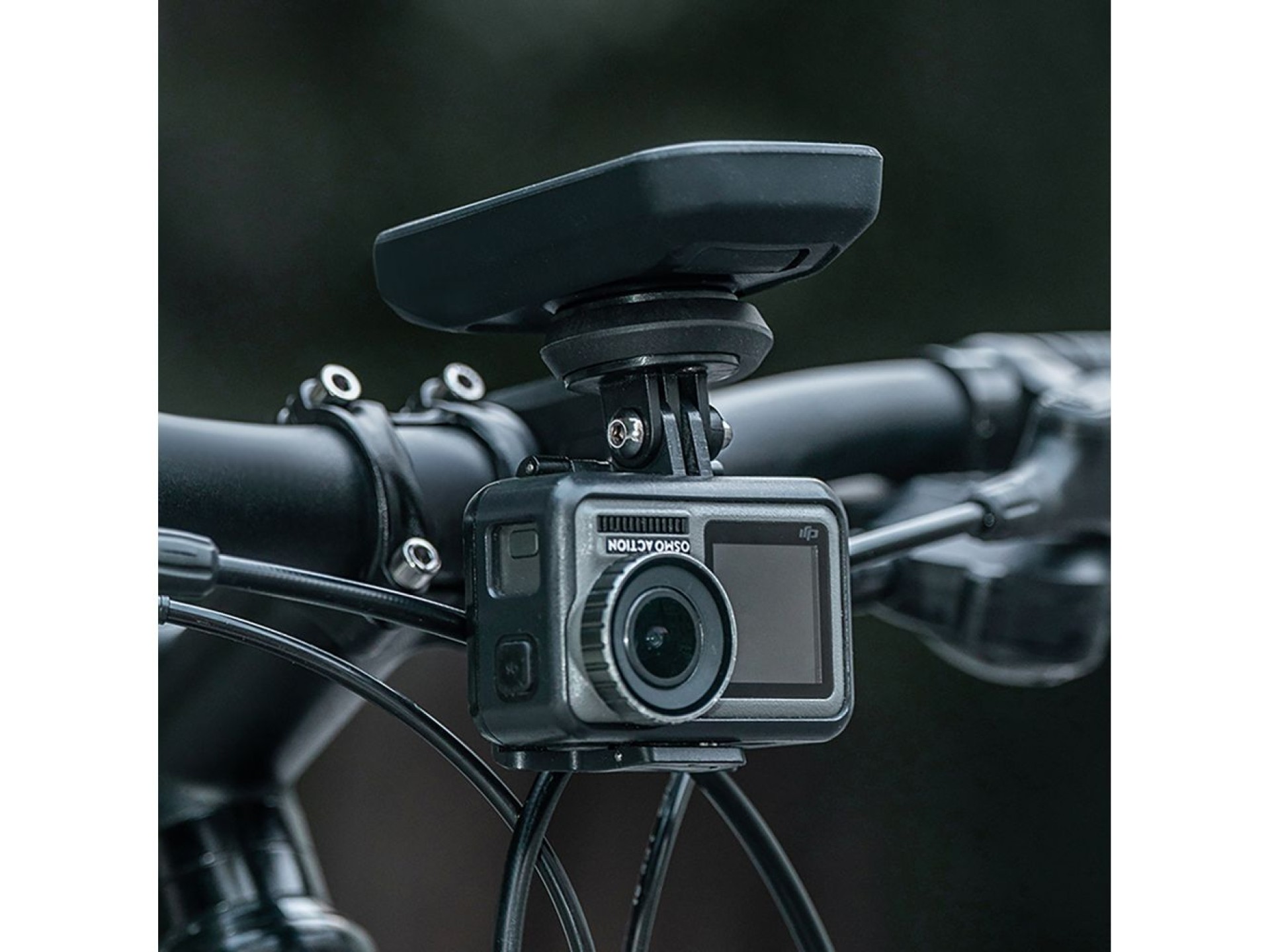 Suporte para bicicleta Wozinsky WUG-01B para computador Garmin, guidão, câmera, luz - preto