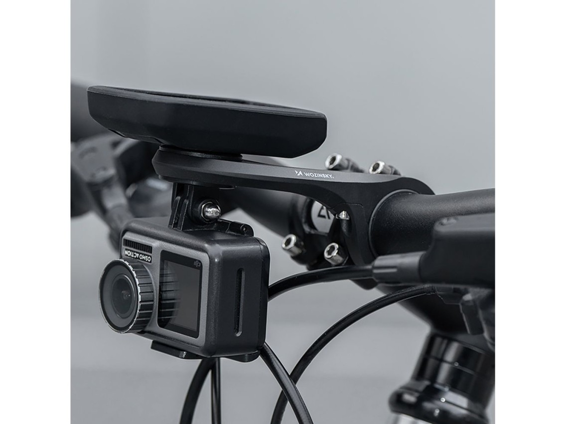 Suporte para bicicleta Wozinsky WUG-01B para computador Garmin, guidão, câmera, luz - preto