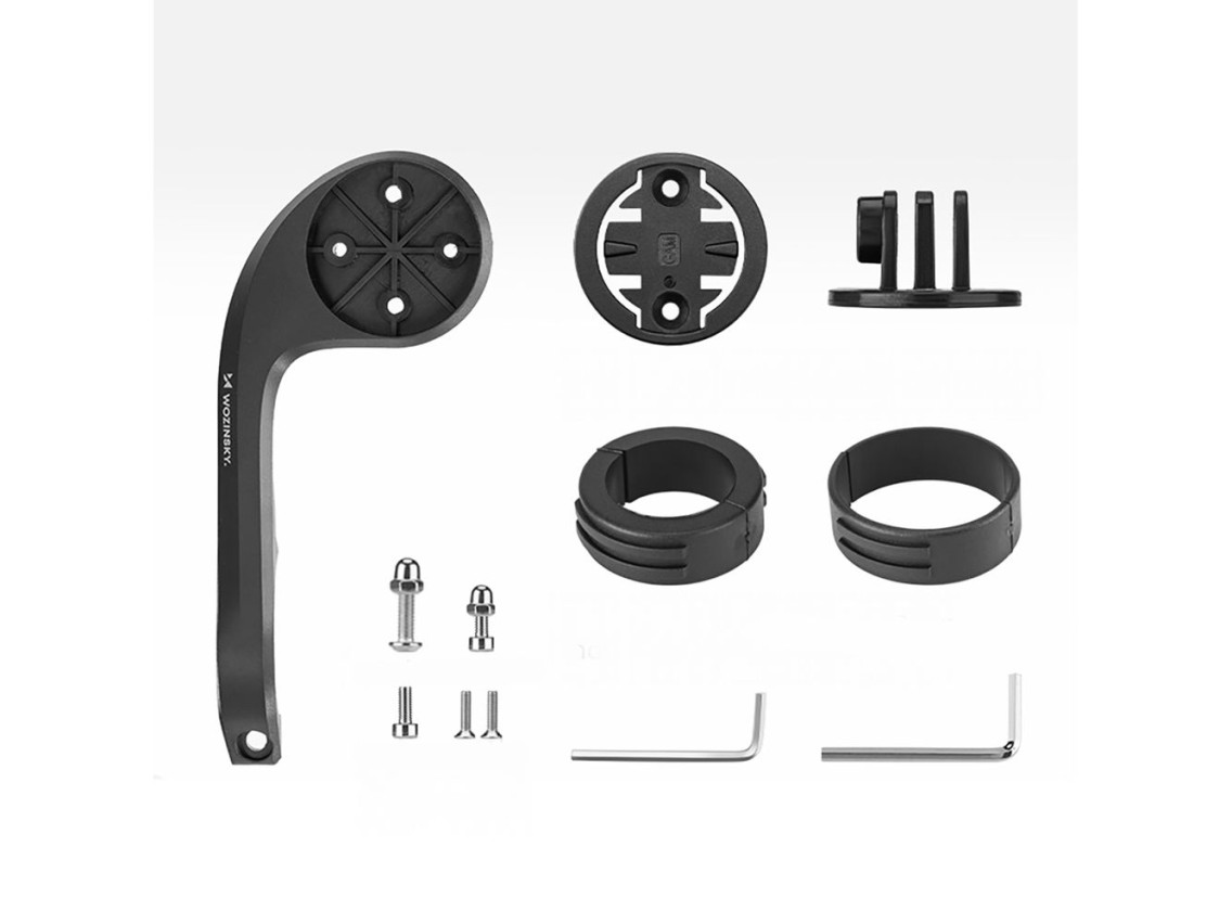 Suporte para bicicleta Wozinsky WUG-01B para computador Garmin, guidão, câmera, luz - preto