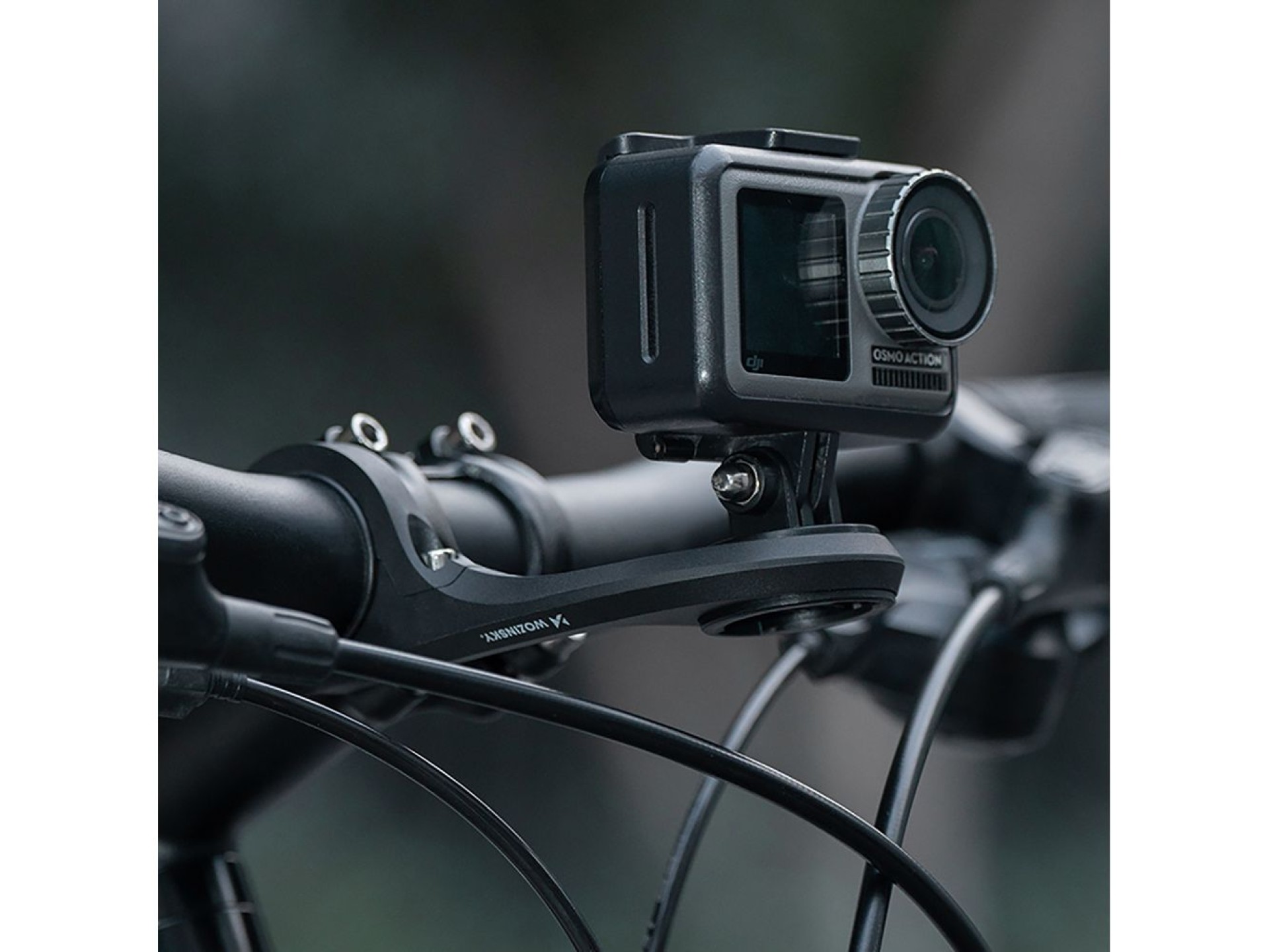 Suporte para bicicleta Wozinsky WUG-01B para computador Garmin, guidão, câmera, luz - preto