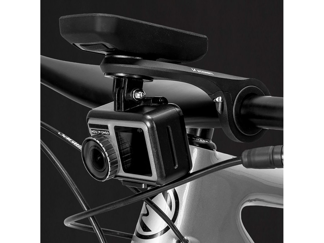Suporte para bicicleta Wozinsky WUG-01B para computador Garmin, guidão, câmera, luz - preto