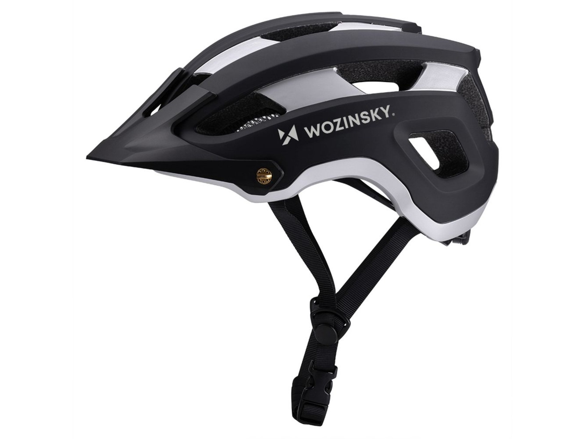 Wozinsky MTB bicycle helmet with removable visor, lightweight L - black and silver