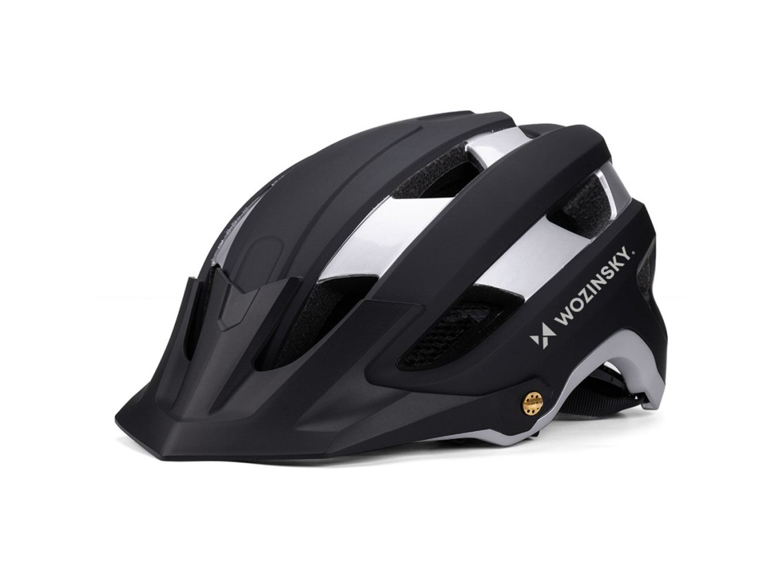 Wozinsky MTB bicycle helmet with removable visor, lightweight L - black and silver