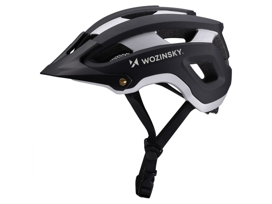Wozinsky MTB bicycle helmet with removable visor, lightweight L - black and silver
