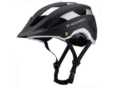 Casco de bicicleta de montaña Wozinsky con visera extraíble, ligero, talla L - negro y plata Casco de bicicleta de montaña Wozinsky con visera extraíble, ligero, talla L - negro y plata