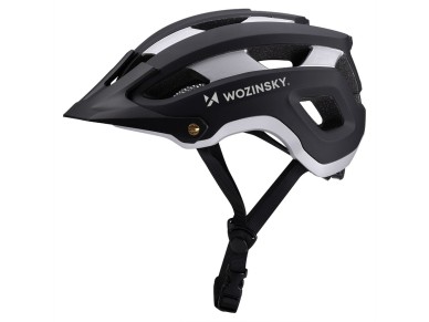 Casco de bicicleta de montaña Wozinsky con visera extraíble, ligero, talla L - negro y plata Casco de bicicleta de montaña Wozinsky con visera extraíble, ligero, talla L - negro y plata