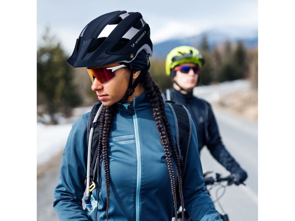 Wozinsky MTB bicycle helmet with removable visor, lightweight L - black and silver