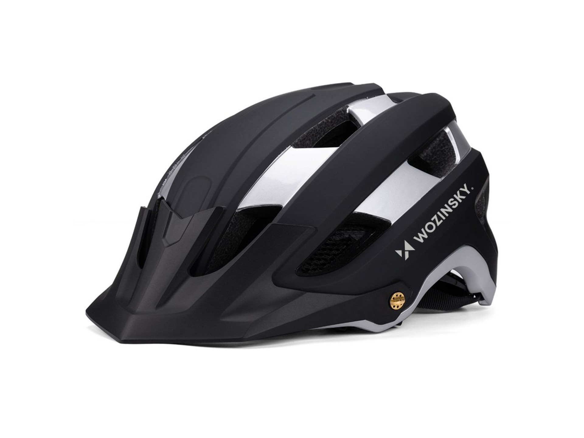 Wozinsky MTB bicycle helmet with removable visor, lightweight L - black and silver