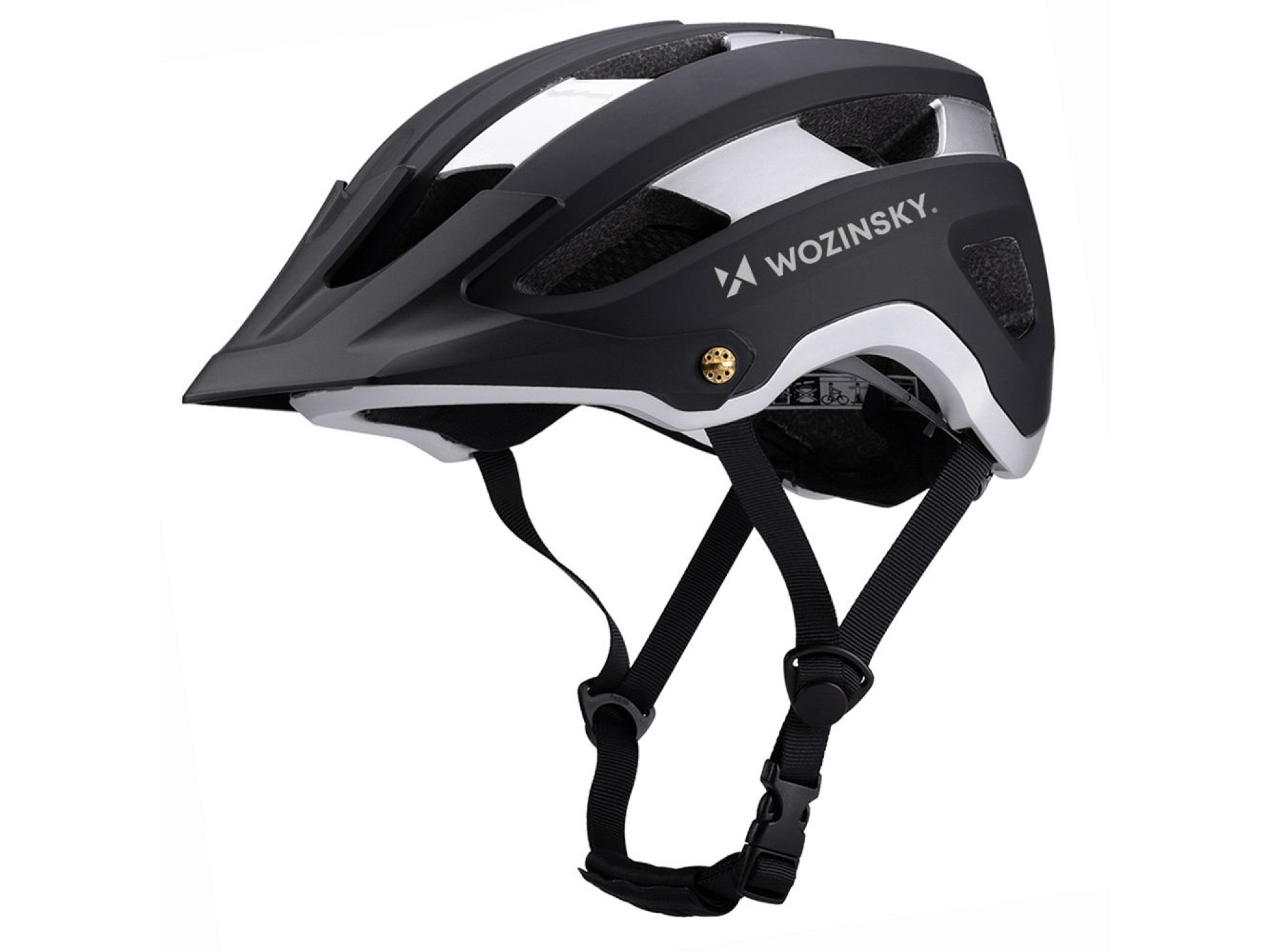 Wozinsky MTB bicycle helmet with removable visor, lightweight L - black and silver