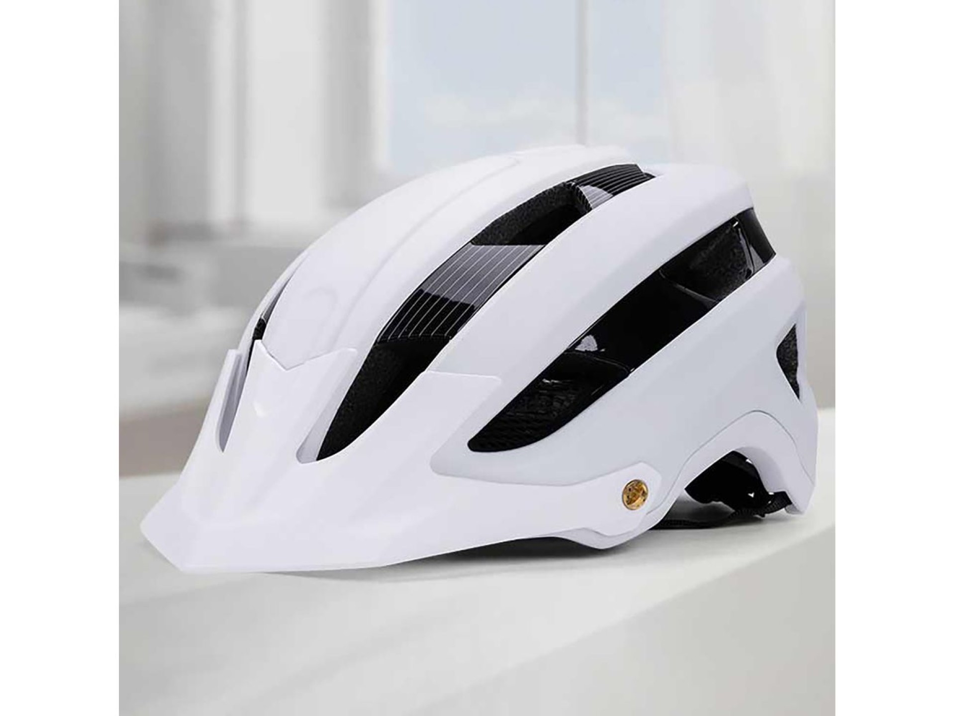 Capacete de ciclismo Wozinsky MTB com viseira removível, leve, tamanho G - preto e branco