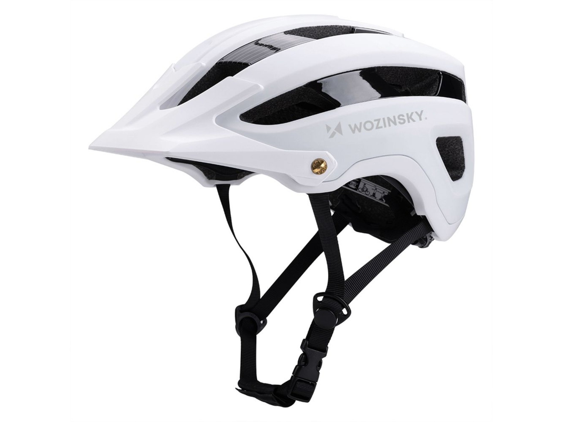 Capacete de ciclismo Wozinsky MTB com viseira removível, leve, tamanho G - preto e branco