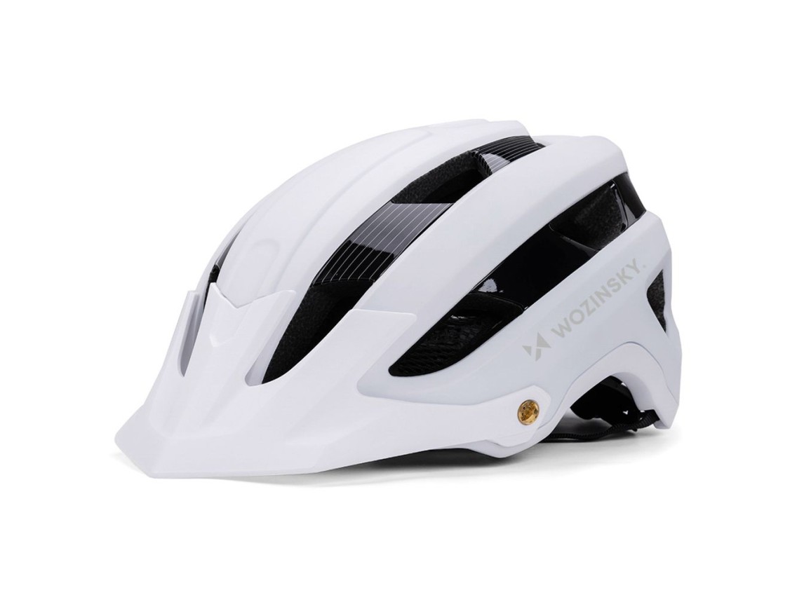 Capacete de ciclismo Wozinsky MTB com viseira removível, leve, tamanho G - preto e branco