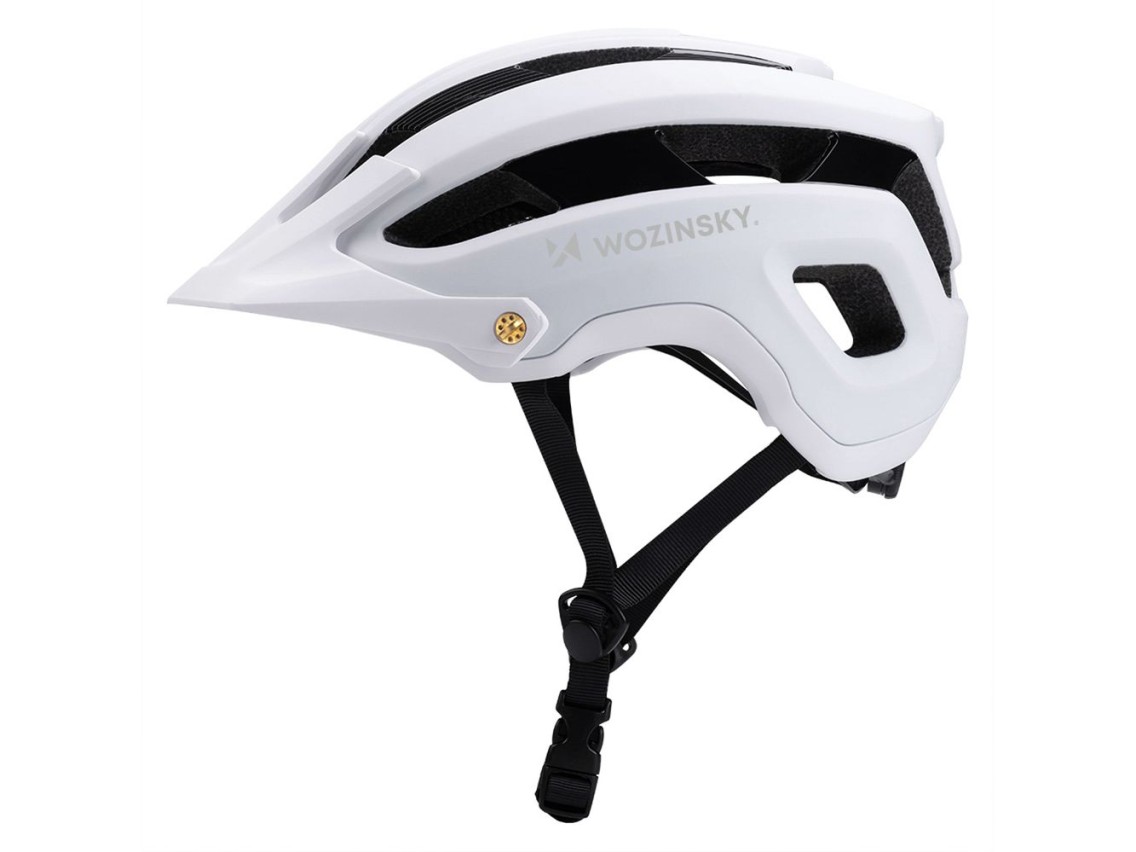 Capacete de ciclismo Wozinsky MTB com viseira removível, leve, tamanho G - preto e branco
