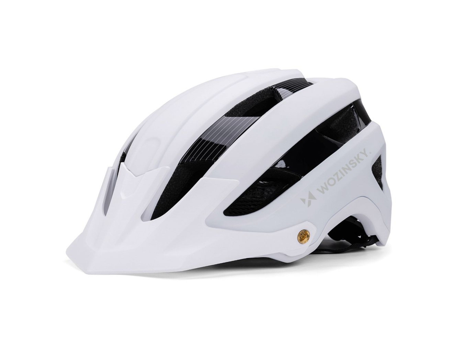 Capacete de ciclismo Wozinsky MTB com viseira removível, leve, tamanho G - preto e branco