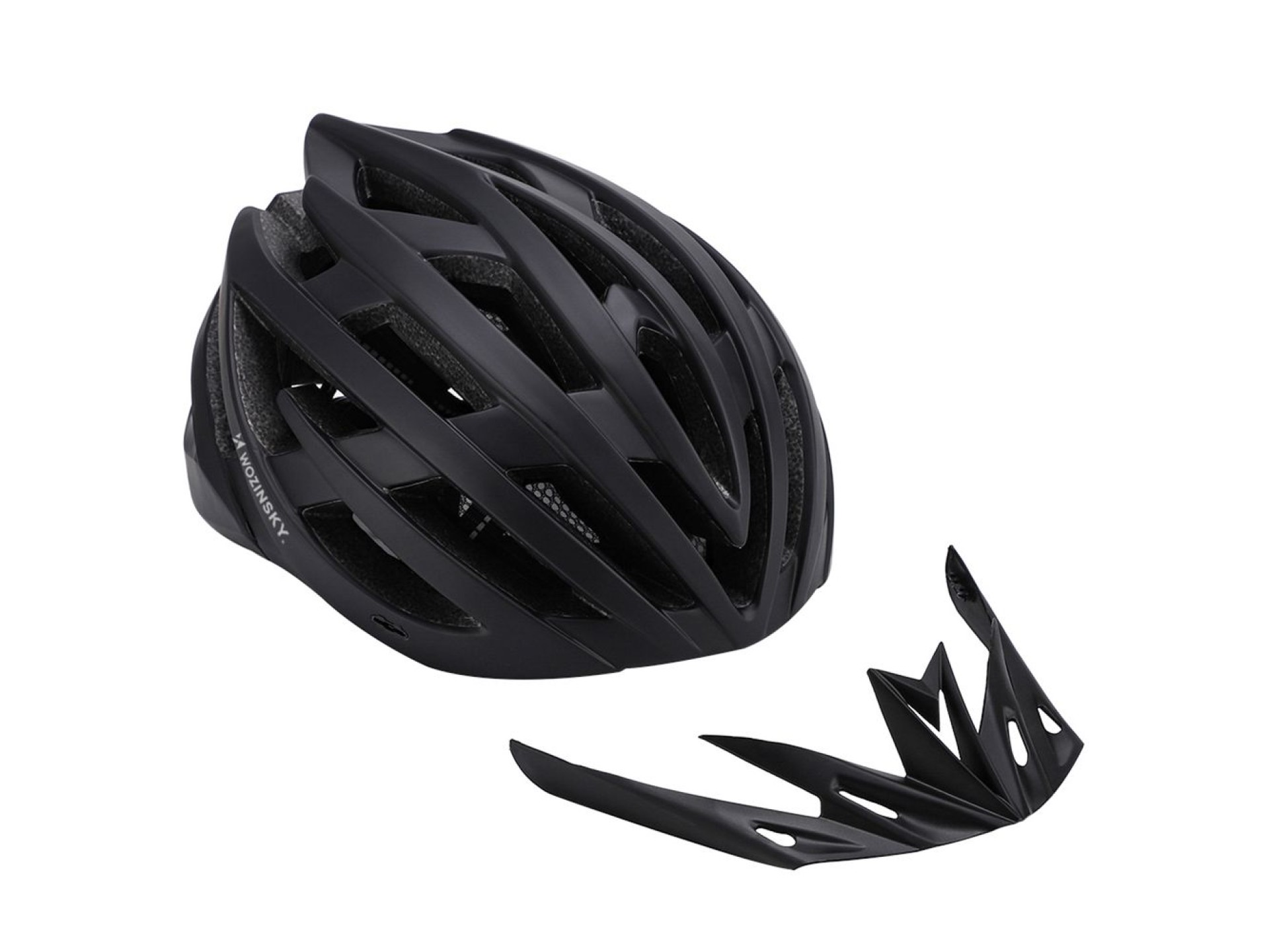 Capacete de ciclismo MTB Wozinsky com viseira removível e luz traseira USB, tamanho M - Preto