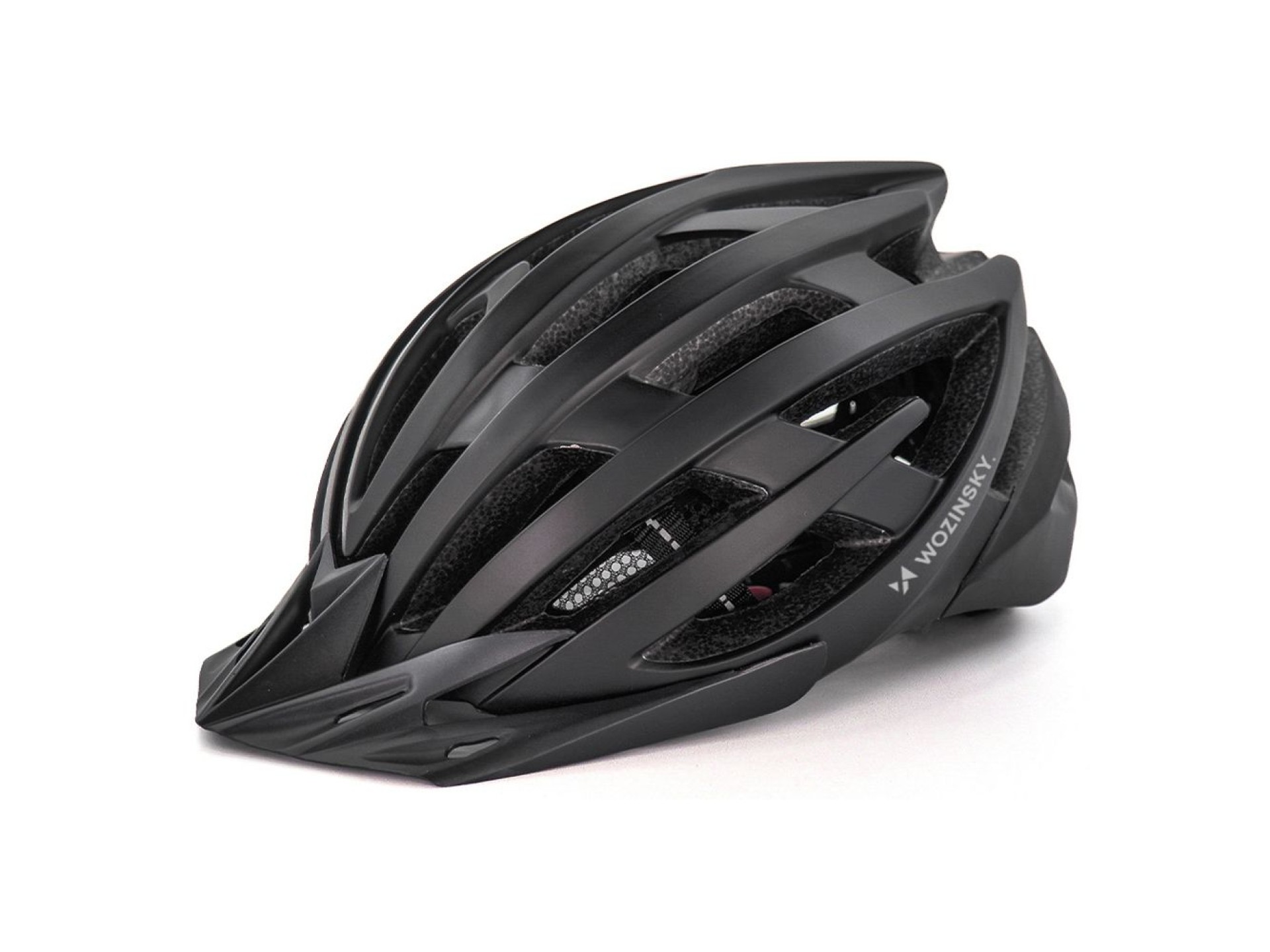 Capacete de ciclismo MTB Wozinsky com viseira removível e luz traseira USB, tamanho M - Preto