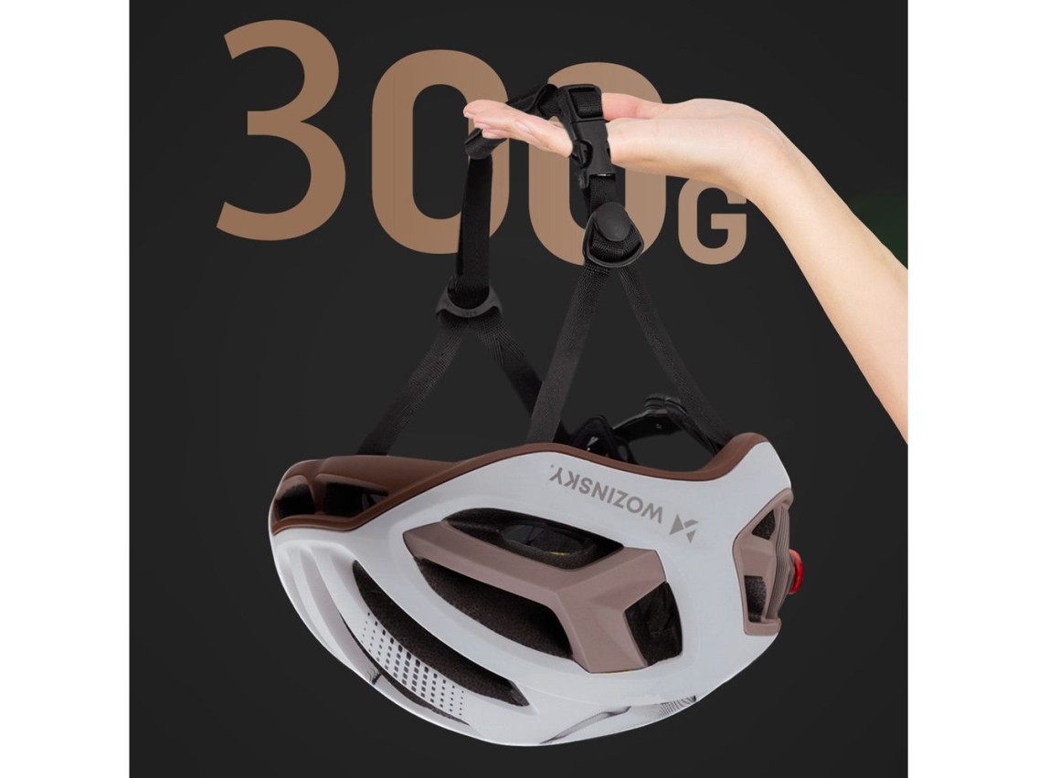 Casco ultraligero para bicicleta de carretera Wozinsky, talla M - color topo