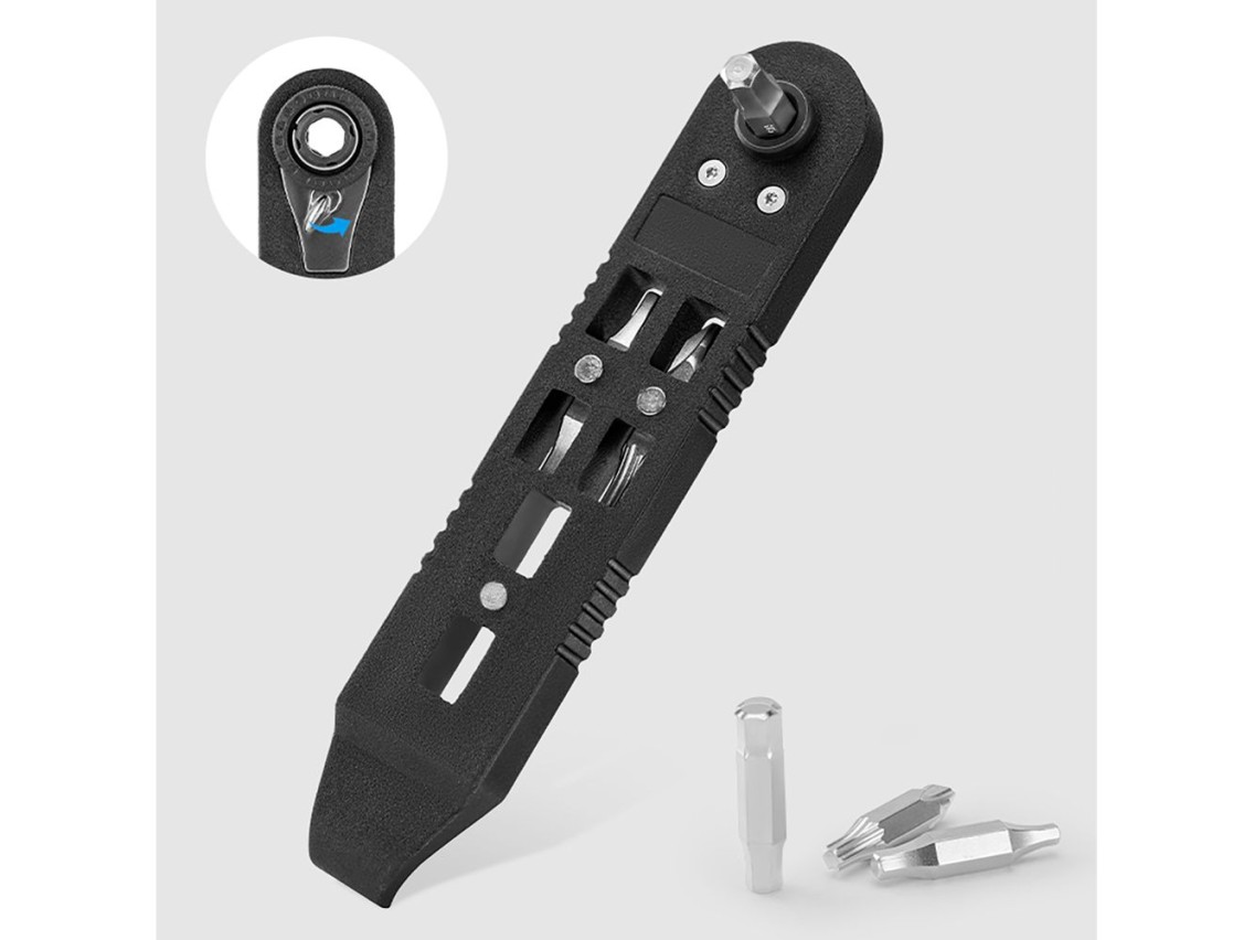Wozinsky WZK-L2 14-in-1 Bicycle Tool Set, Multitool, Allen Keys, Tire Lever - Black