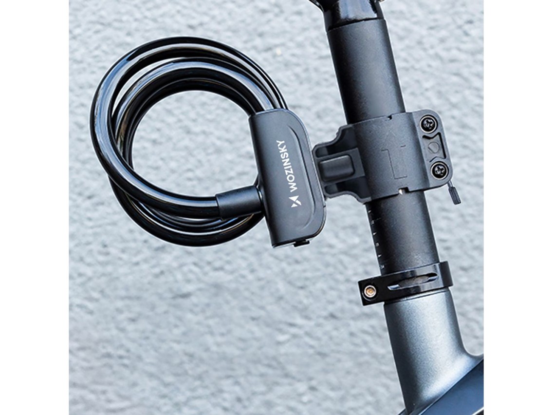 Candado portátil para bicicletas Wozinsky WPB-01R con cable antirrobo y 2 llaves para bicicletas elé