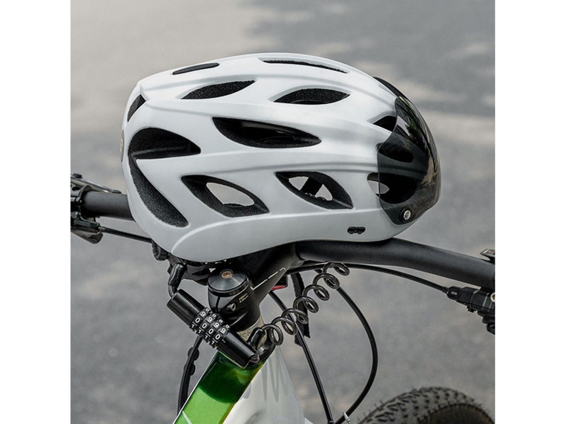 Cadeado para capacete de bicicleta Wozinsky WBN-01R, à prova d'água, combinação de 4 dígitos - preto