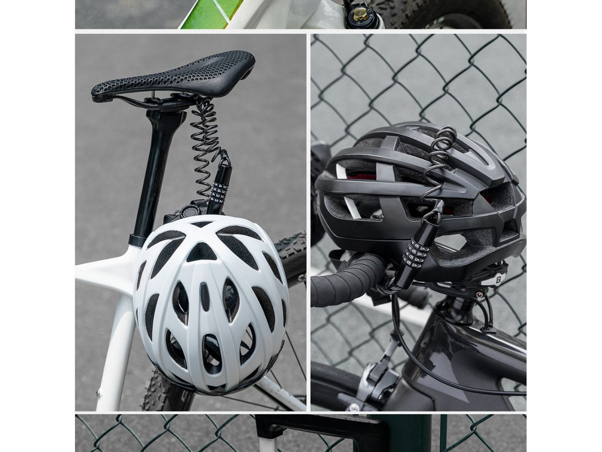 Cadeado para capacete de bicicleta Wozinsky WBN-01R, à prova d'água, combinação de 4 dígitos - preto
