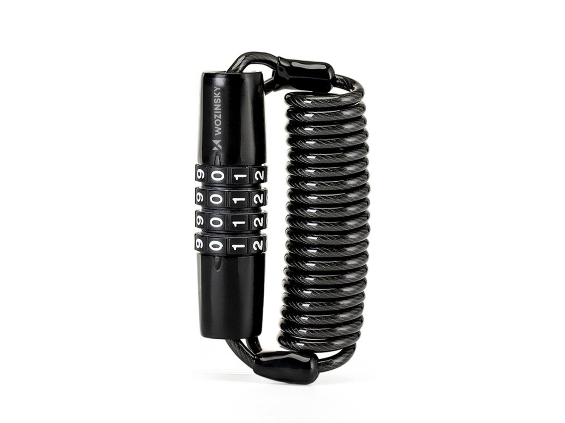 Cadeado para capacete de bicicleta Wozinsky WBN-01R, à prova d'água, combinação de 4 dígitos - preto