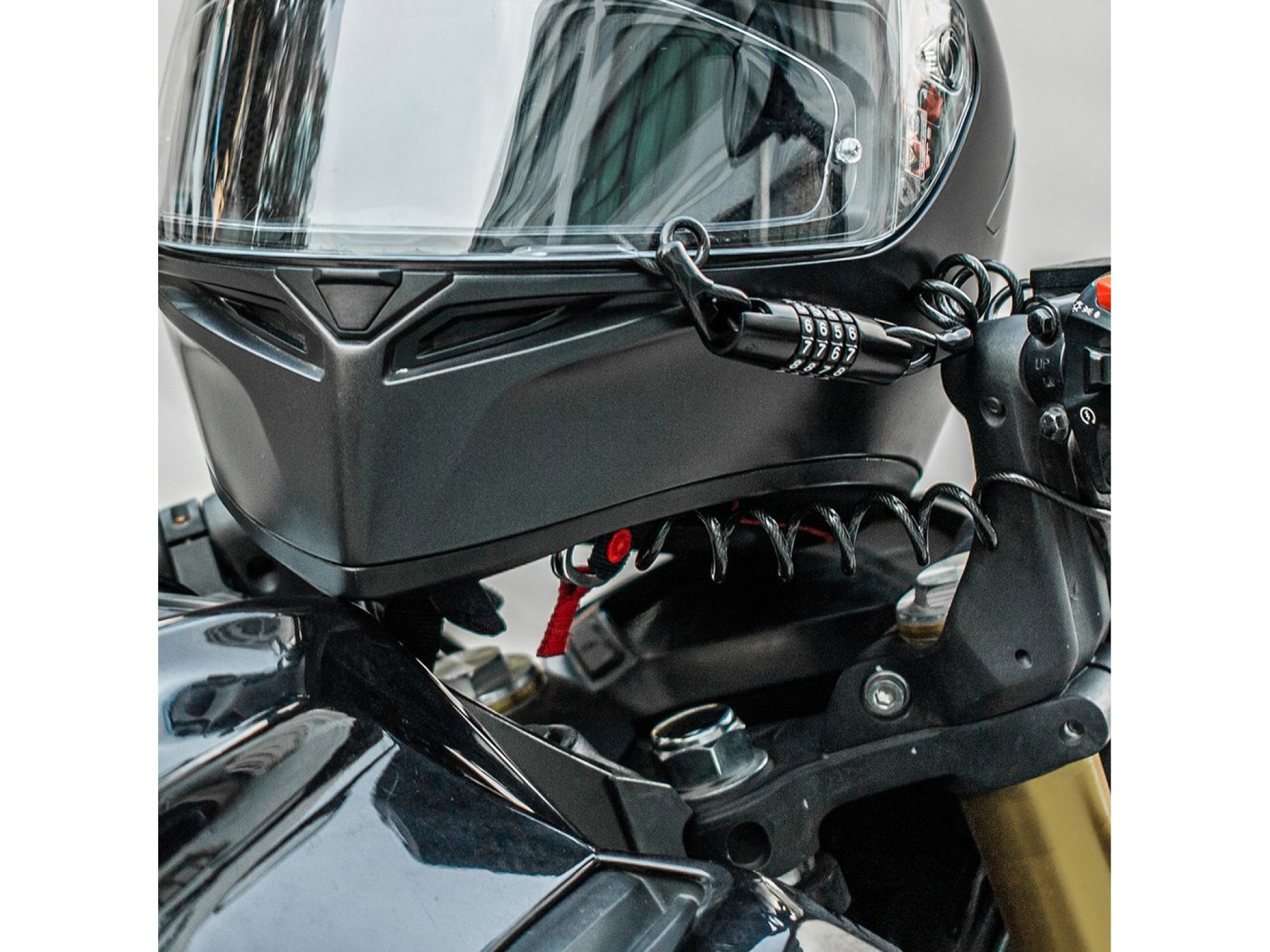 Cadeado para capacete de bicicleta Wozinsky WBN-01R, à prova d'água, combinação de 4 dígitos - preto