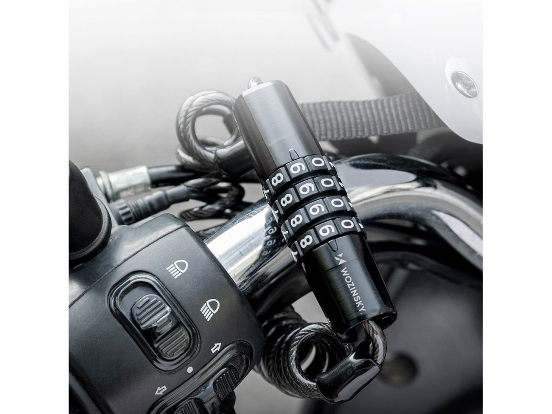 Cadeado para capacete de bicicleta Wozinsky WBN-01R, à prova d'água, combinação de 4 dígitos - preto